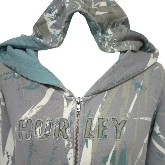 Hurley Hoodie Sweatshirt Juniors Size XL Womens Skull Crossbones Raw Edge Spello - Picture 3 of 12